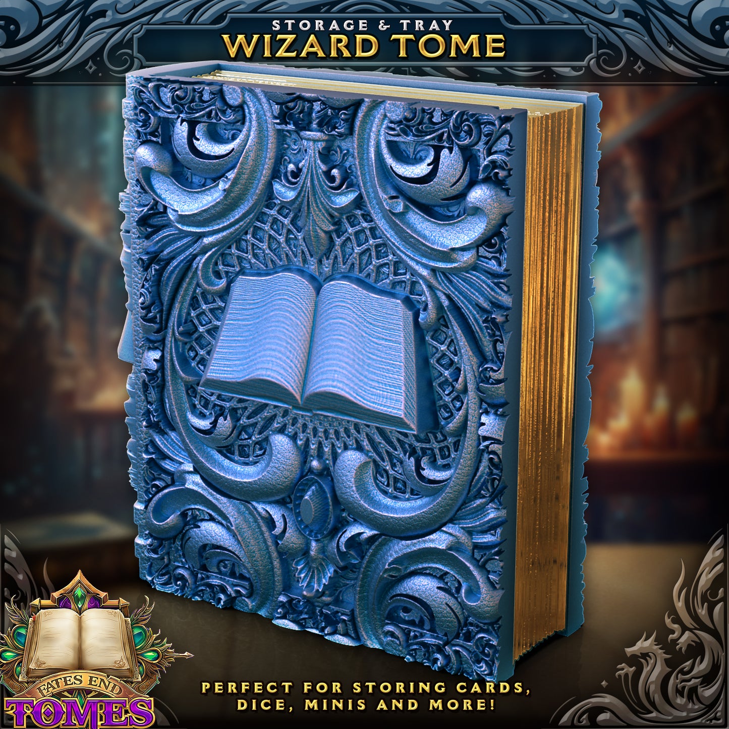 Wizard Tome – 3D Printed Spellbook Dice Vault & Card Deck Holder