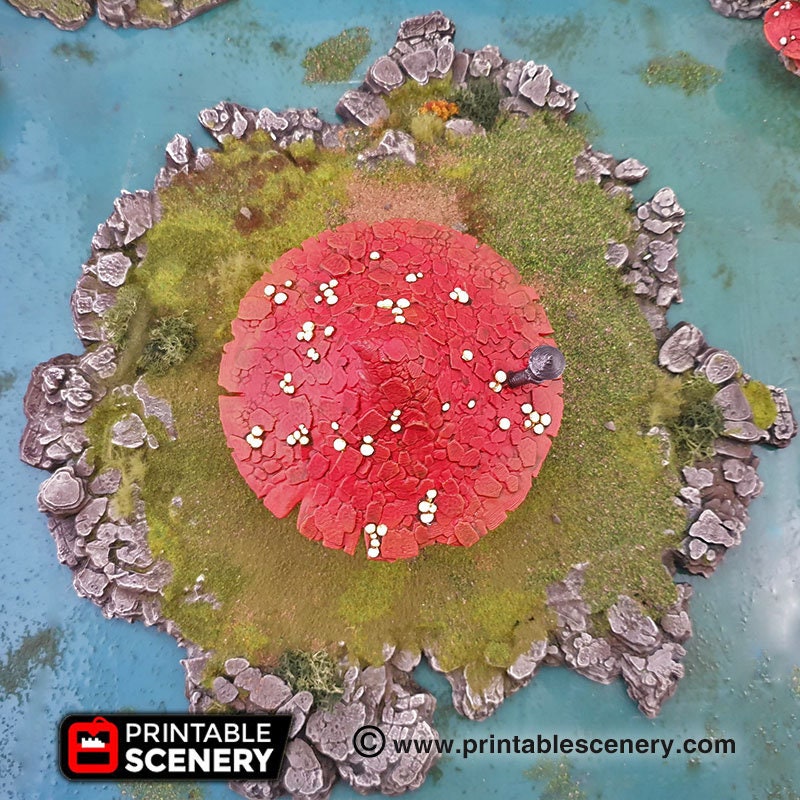Goblin Mushroom Hovel, Goblin Grotto terrain by Printable Scenery