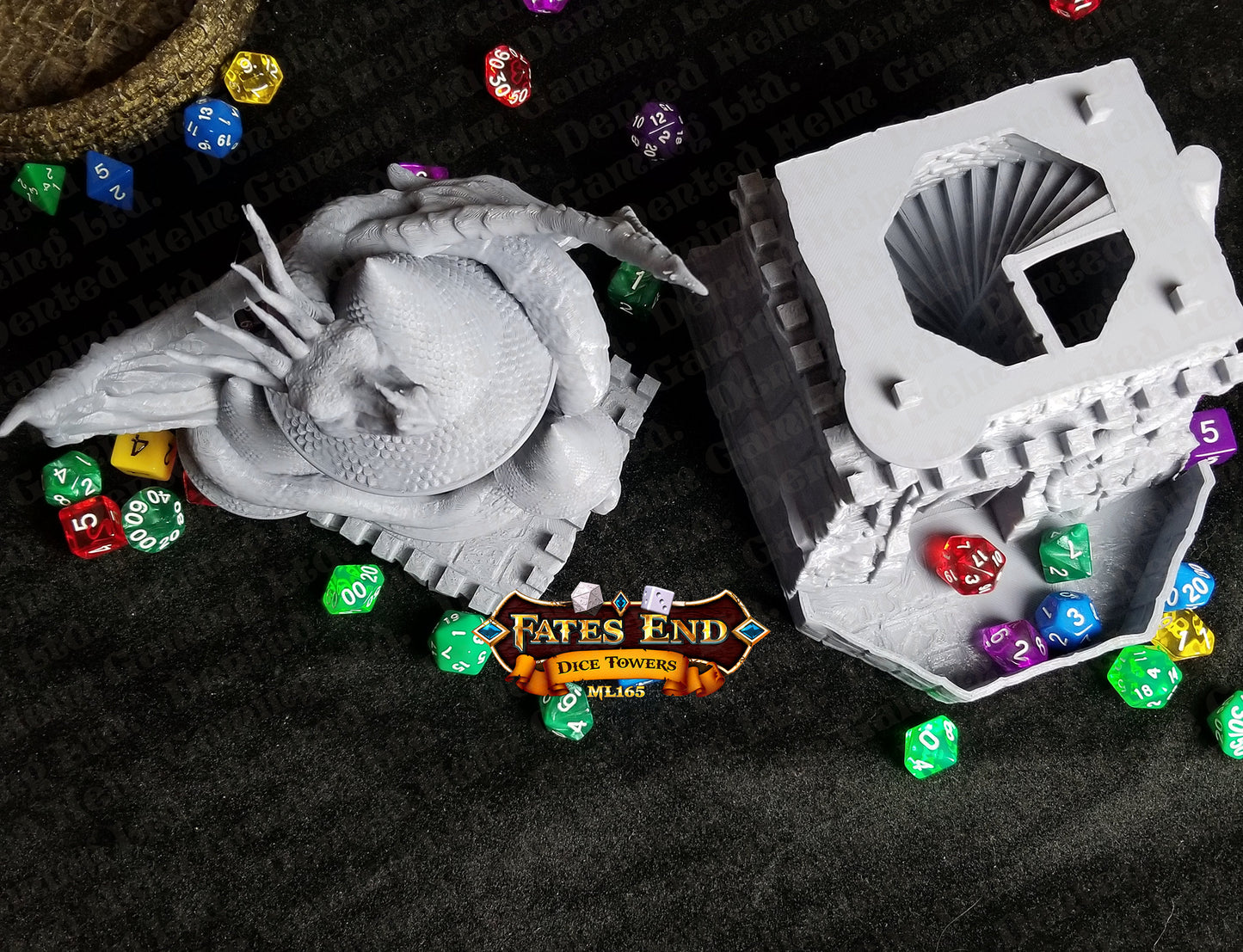 Fates' End DM /GM Dice Tower w/ textured tray