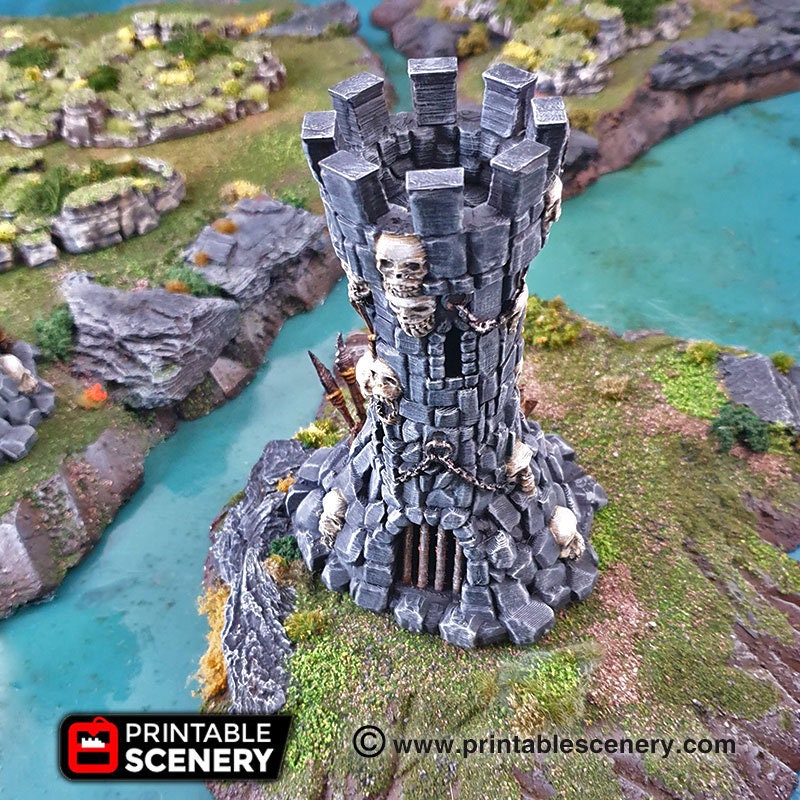 Goblin Guard Towers, Goblin Grotto terrain by Printable Scenery