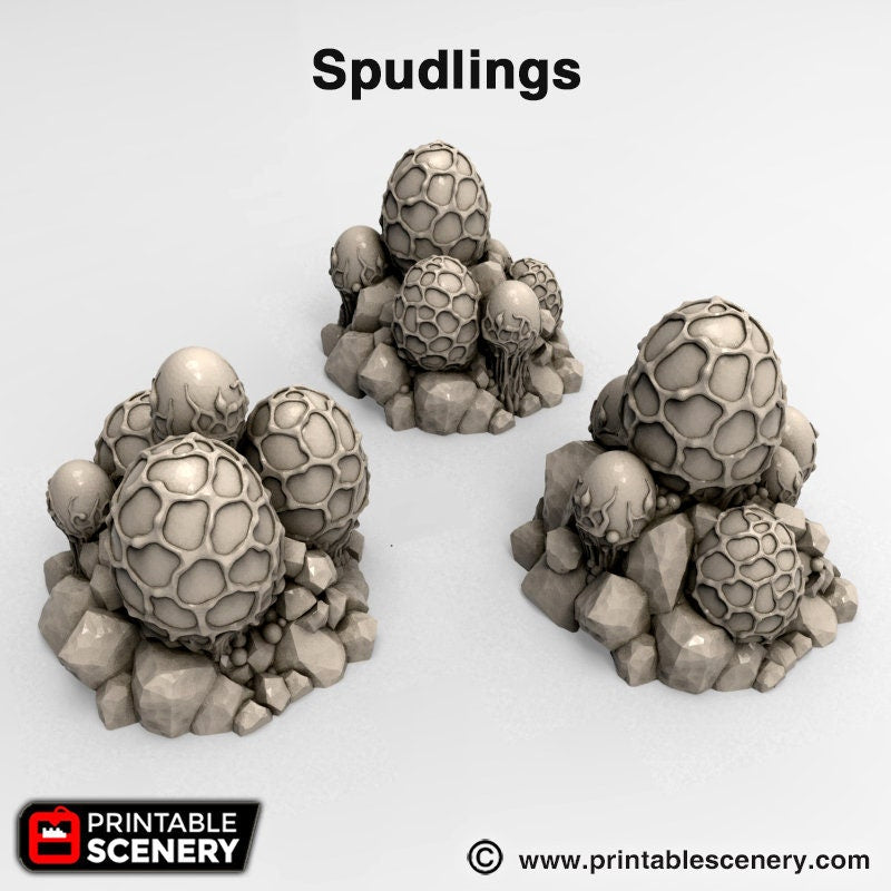 Alien Spudling eggs scatter terrain by Printable Scenery
