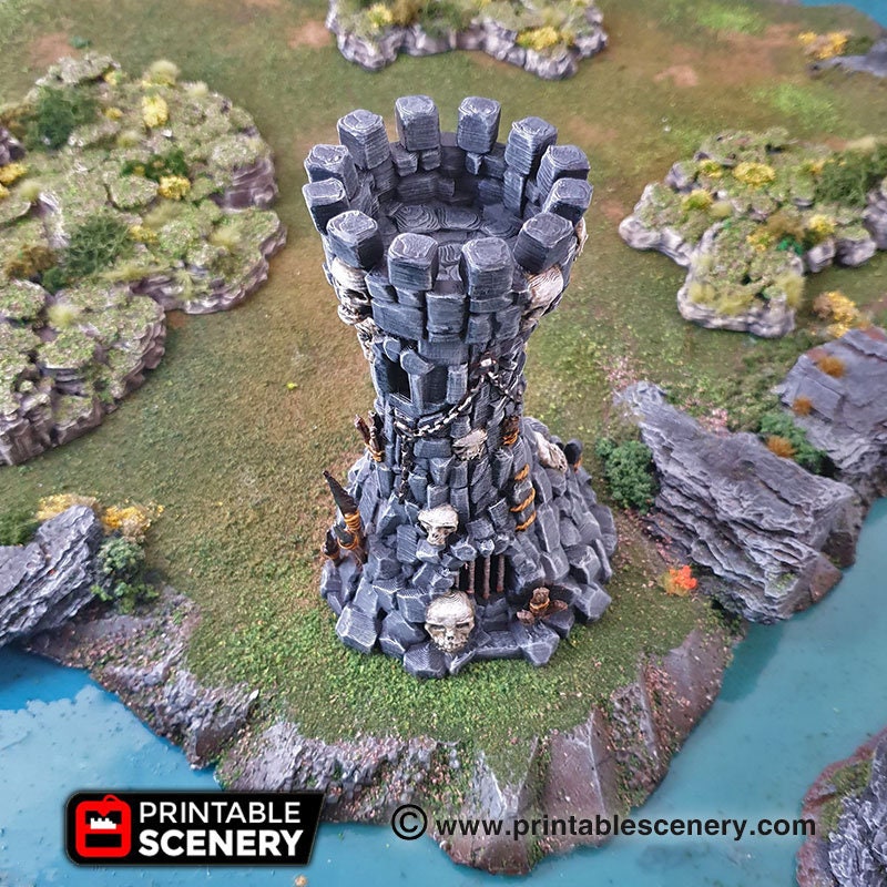 Goblin Guard Towers, Goblin Grotto terrain by Printable Scenery