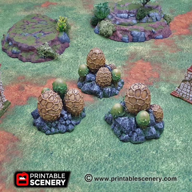 Alien Spudling eggs scatter terrain by Printable Scenery