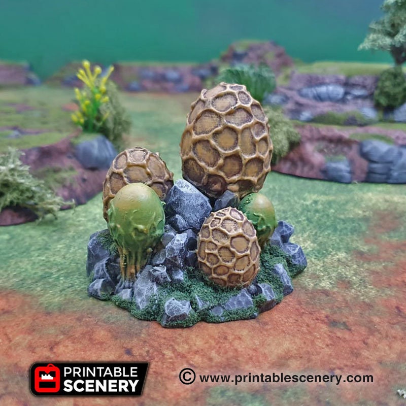 Alien Spudling eggs scatter terrain by Printable Scenery