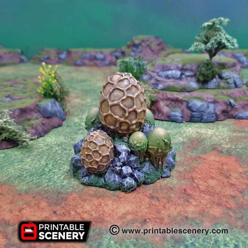 Alien Spudling eggs scatter terrain by Printable Scenery