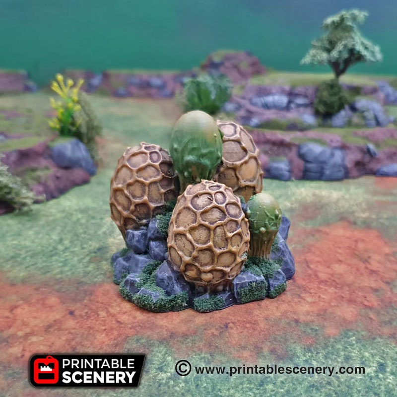 Alien Spudling eggs scatter terrain by Printable Scenery
