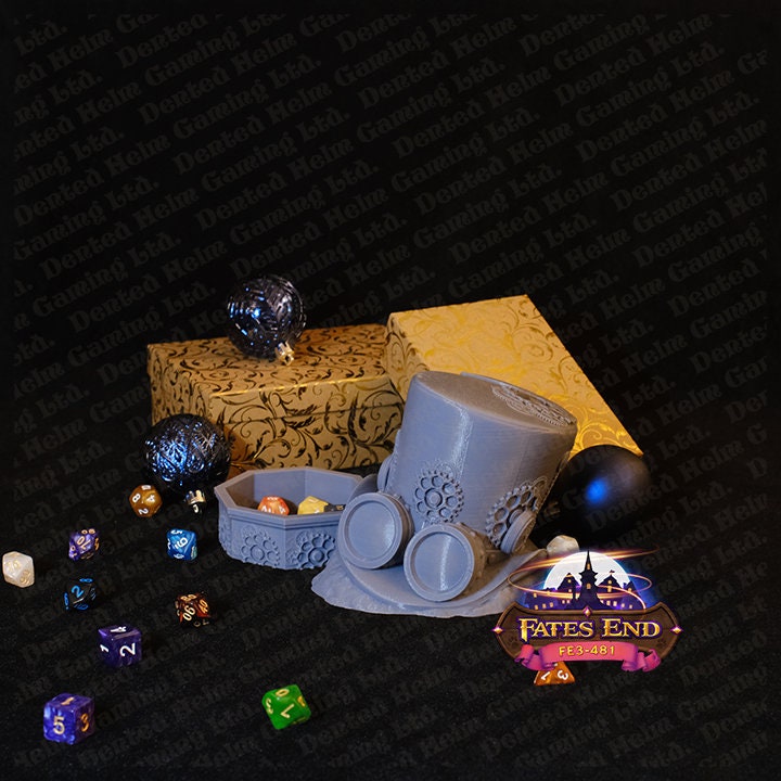 Fates' End Furhaven Trilby Hat Dice Tower w/ textured tray