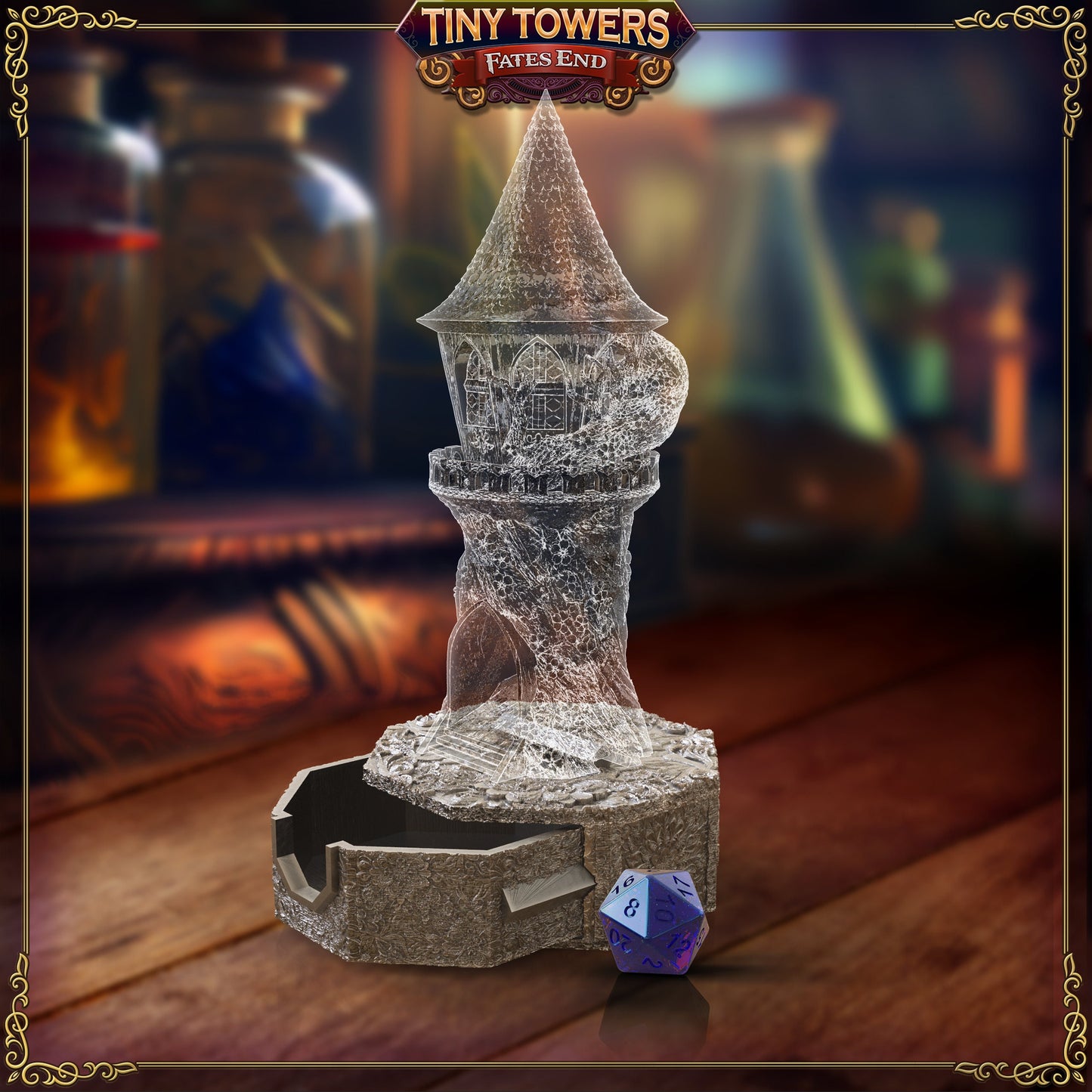 Wyvern-Fates' End Tiny Tower-Dice Tower and Tray for 20mm dice (standard)