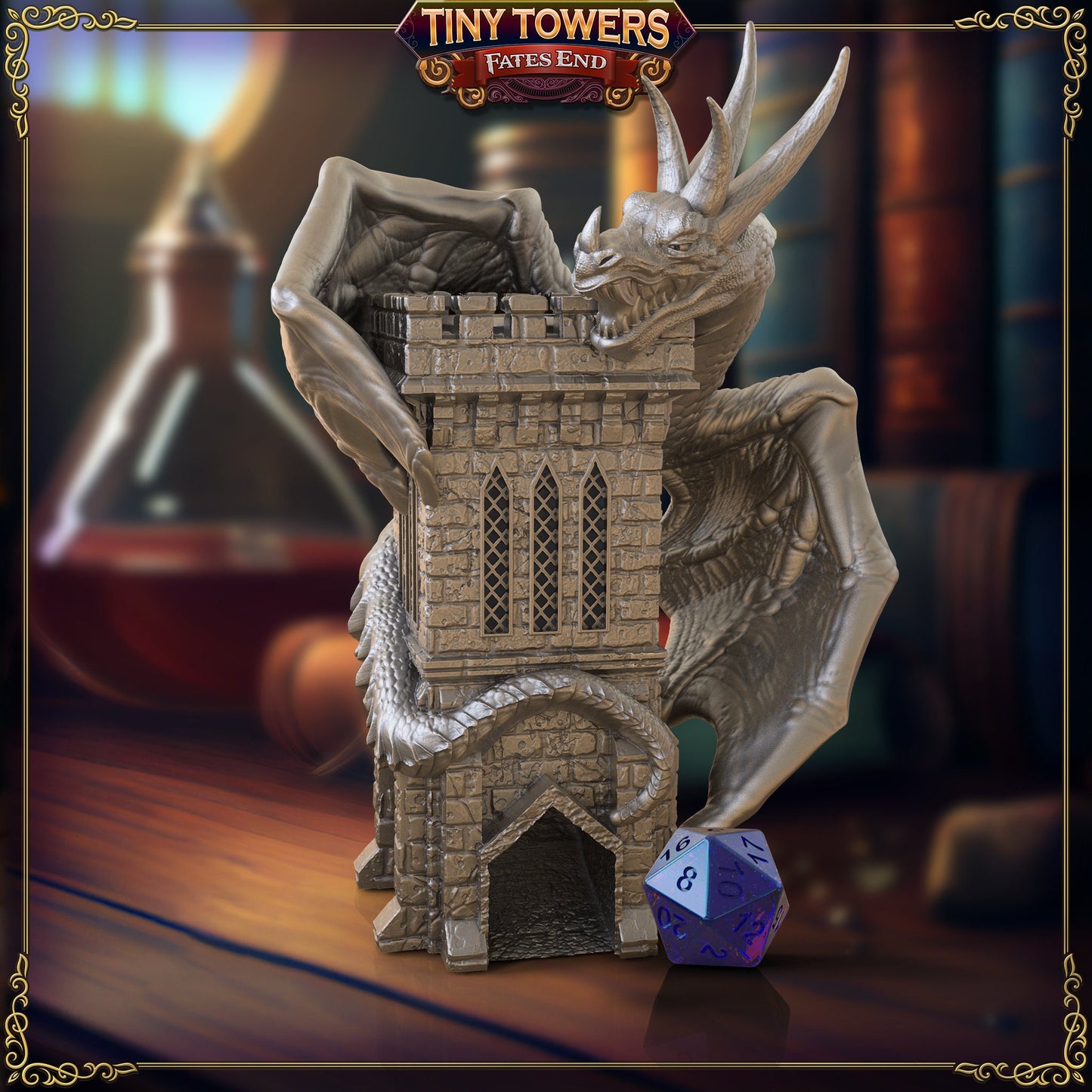 Wyvern-Fates' End Tiny Tower-Dice Tower and Tray for 20mm dice (standard)