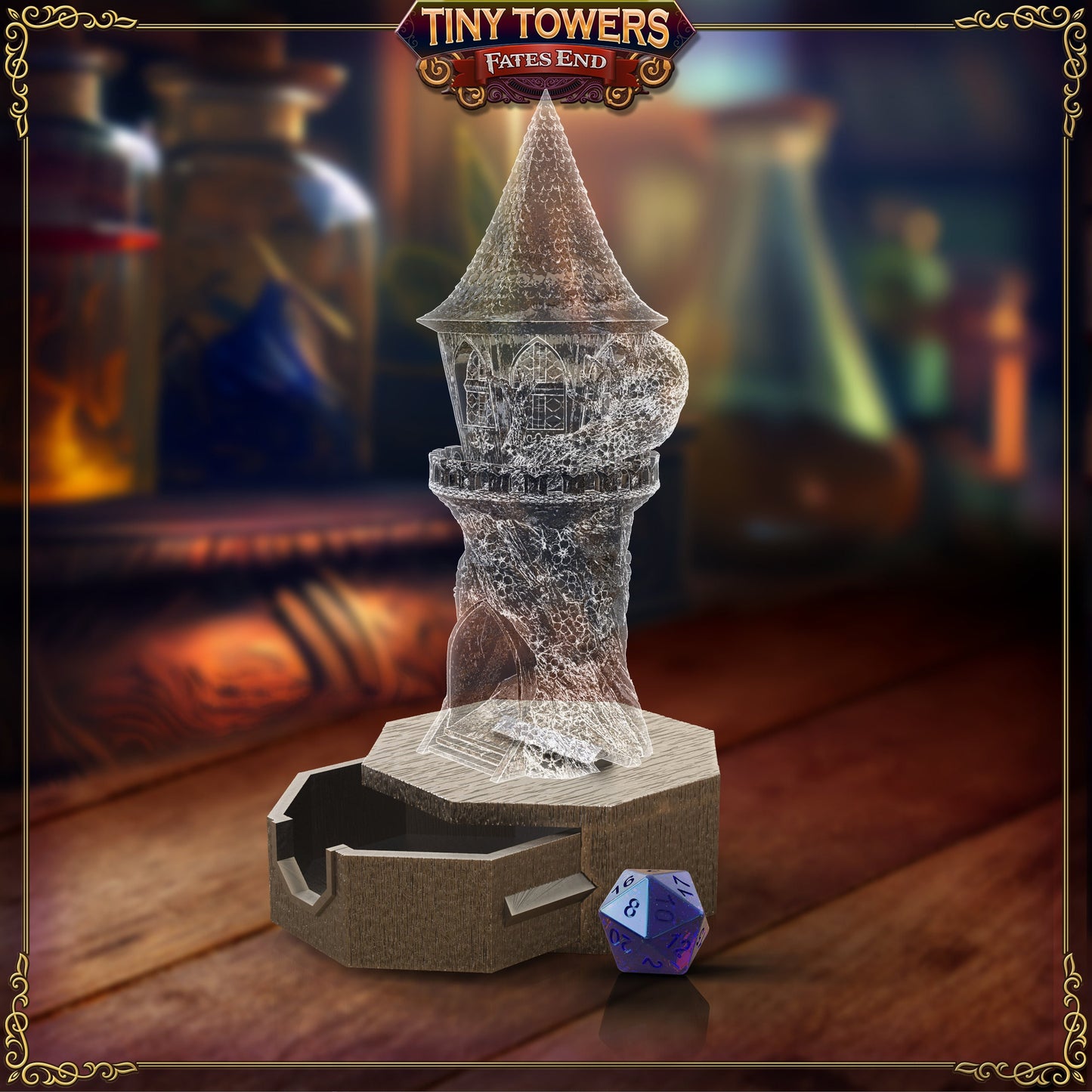 Wyvern-Fates' End Tiny Tower-Dice Tower and Tray for 20mm dice (standard)