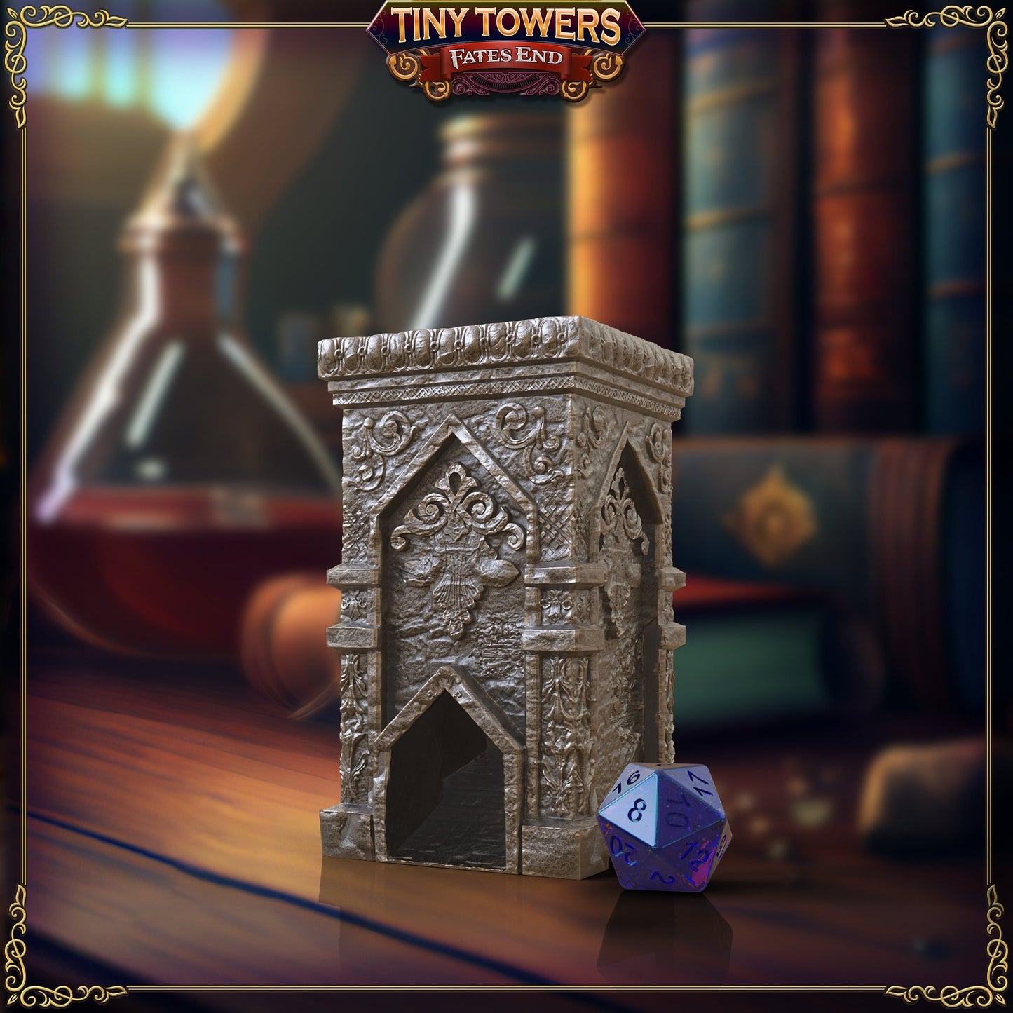 Monolith-Fates' End Tiny Tower-Dice Tower and Tray for 20mm dice (standard)