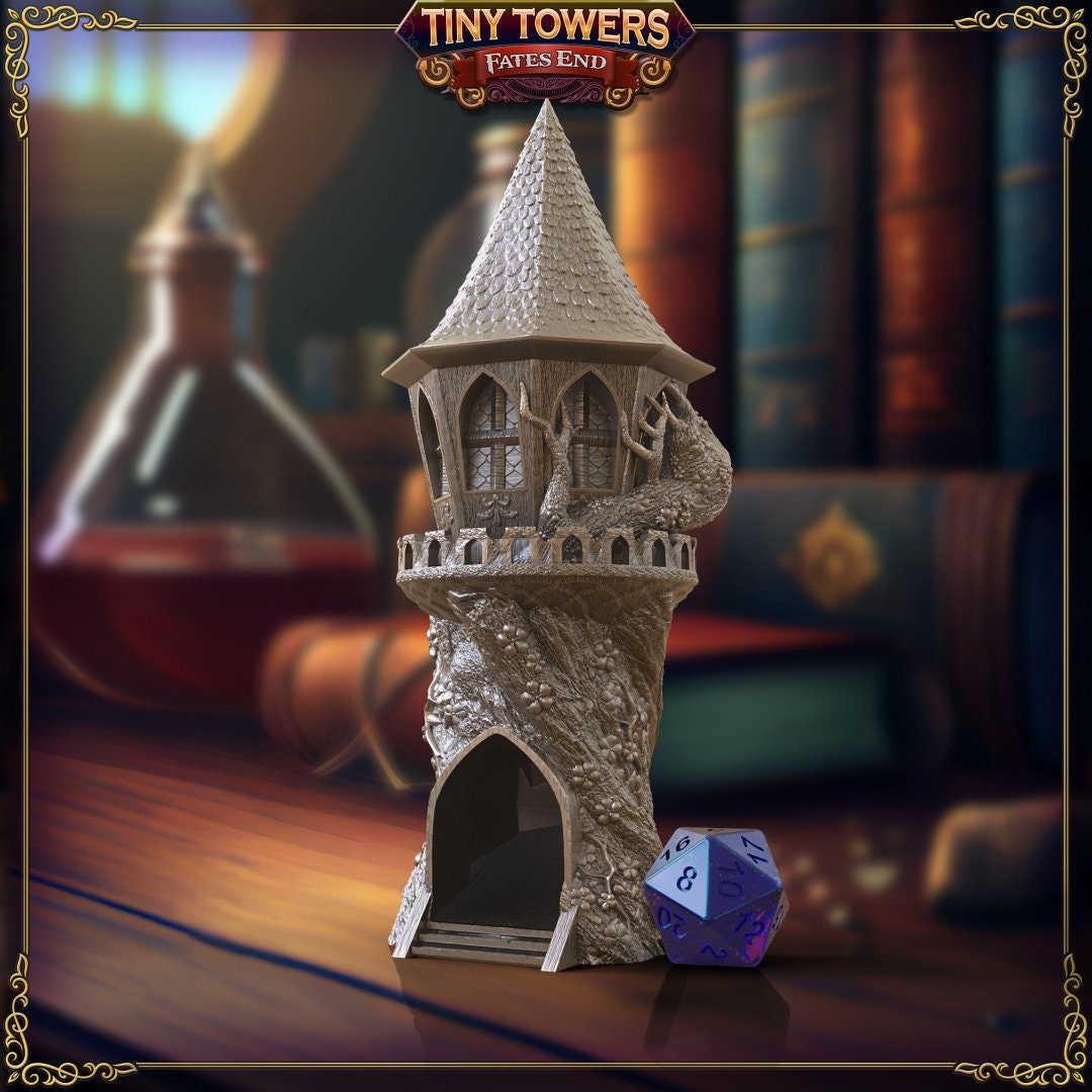 Fae Villa-Fates' End Tiny Tower-Dice Tower and Tray for 20mm dice (standard)