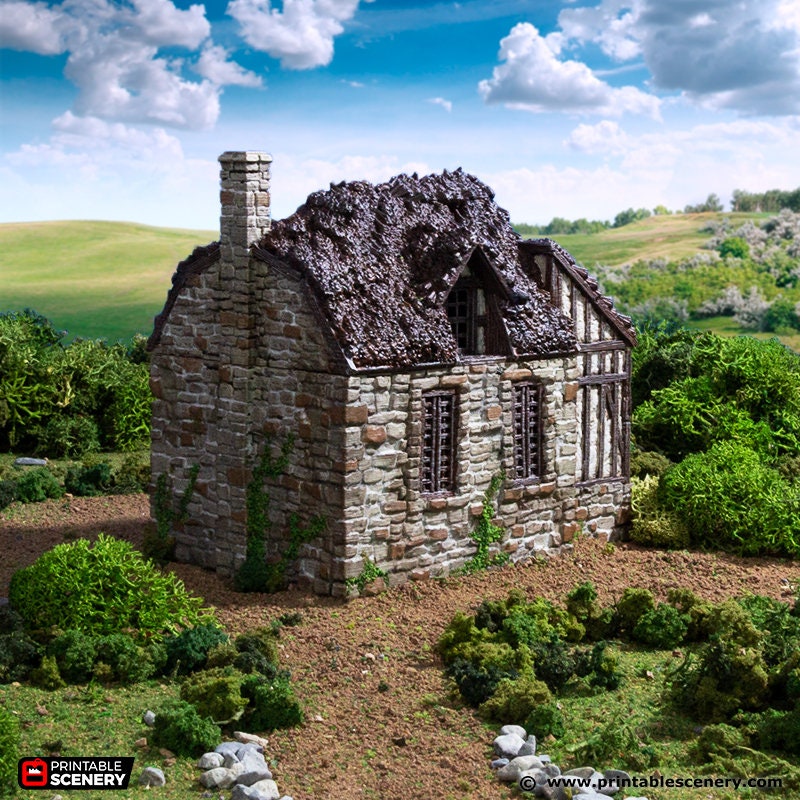 King and Country Barlyway Cottage village terrain building by Printable Scenery