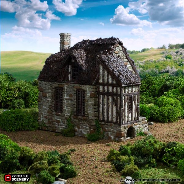 King and Country Barlyway Cottage village terrain building by Printable Scenery