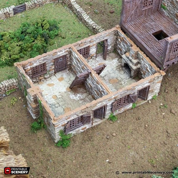 King and Country Cobblestone Way village terrain building by Printable Scenery