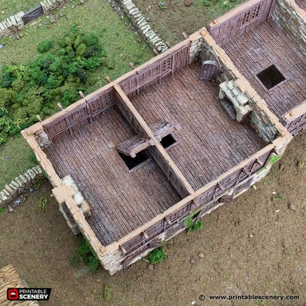King and Country Cobblestone Way village terrain building by Printable Scenery