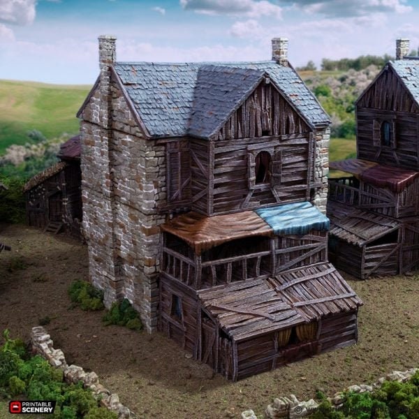 King and Country Slums of Flea Bottom 2 village terrain building by Printable Scenery