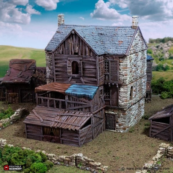 King and Country Slums of Flea Bottom 2 village terrain building by Printable Scenery