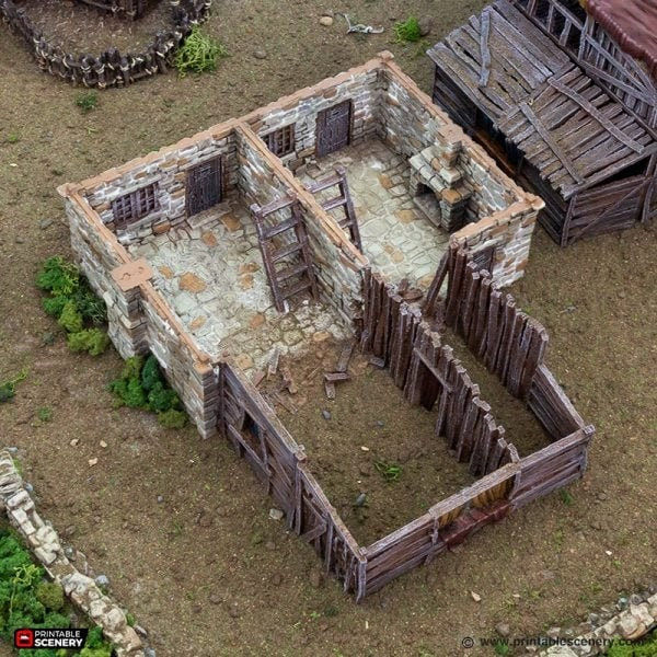 King and Country Slums of Flea Bottom 2 village terrain building by Printable Scenery
