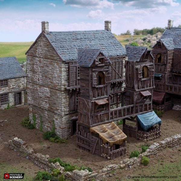 King and Country Slums of Flea Bottom village terrain building by Printable Scenery