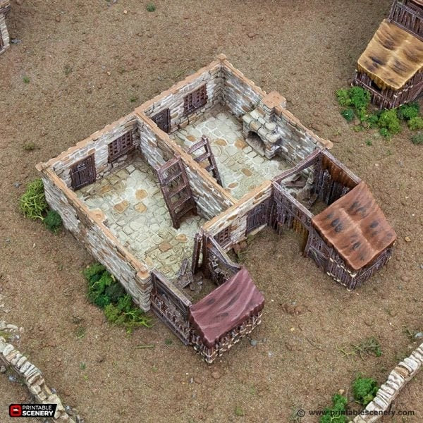 King and Country Slums of Flea Bottom village terrain building by Printable Scenery