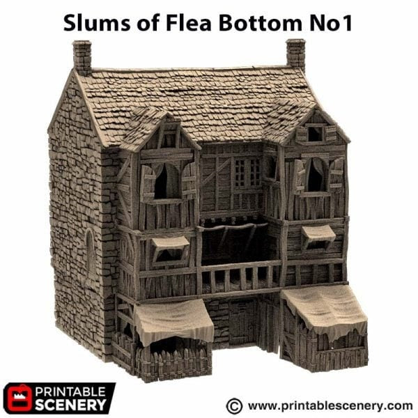King and Country Slums of Flea Bottom village terrain building by Printable Scenery