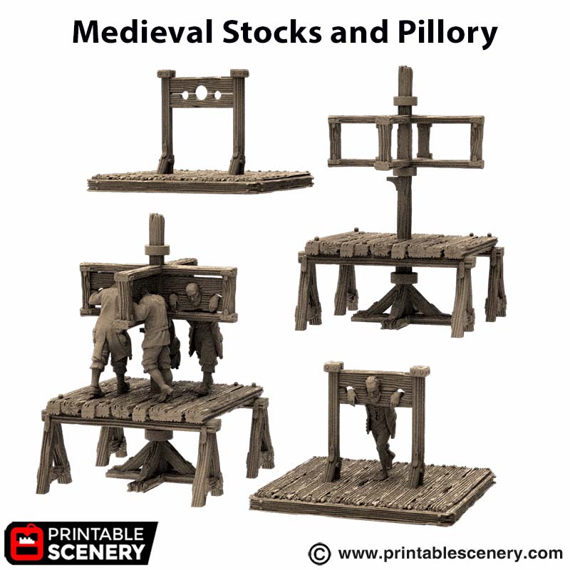PS King and Country Medieval Stocks and Pillory