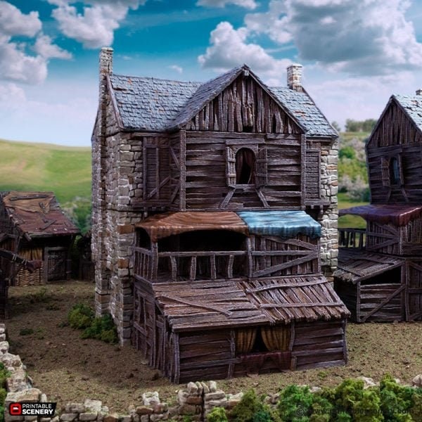 King and Country Slums of Flea Bottom 2 village terrain building by Printable Scenery